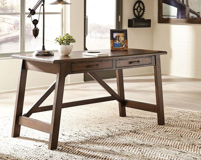 Baldridge - Rustic Brown - Home Office Large Leg Desk.