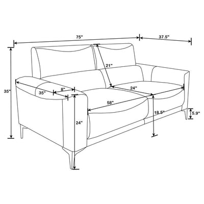 Glenmark - Track Arm Living Room Set - 2 Piece Living Room Sets - Grand Furniture GA