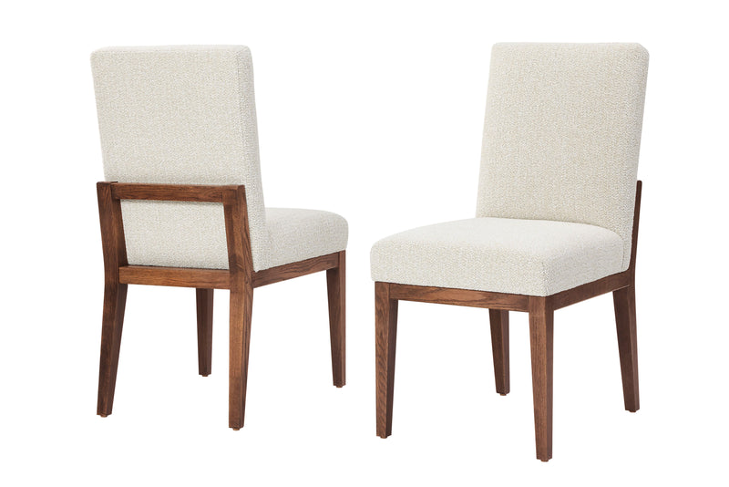 Dovetail - Upholstered Side Chair - Oatmeal Fabric - Natural