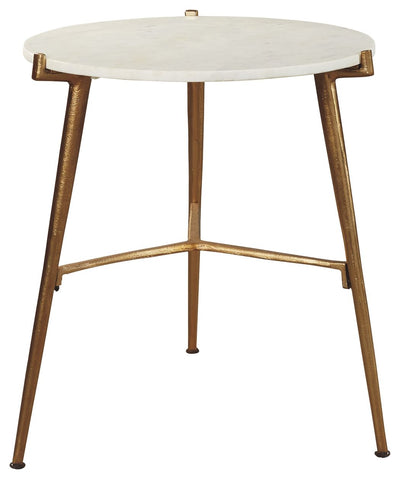 Chadton - White / Gold Finish - Accent Table.