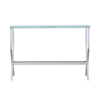 Saide - Rectangular Sofa Table With Mirrored Shelf - Chrome.