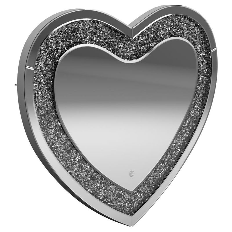 Aiko - Heart Shape Wall Mirror - Silver - Grand Furniture GA