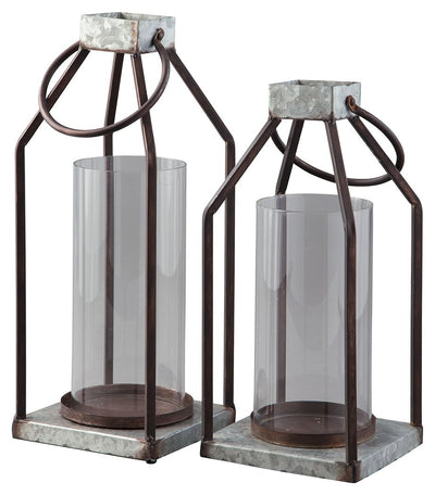 Diedrick - Gray / Black - Lantern Set (Set of 2).