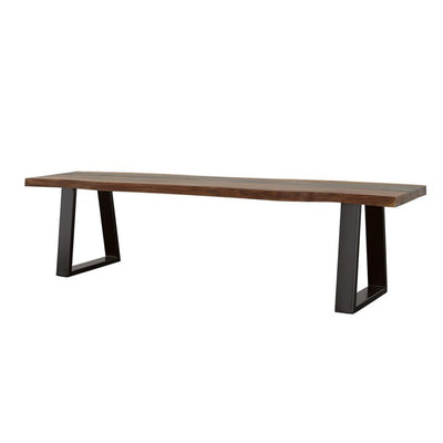 Ditman - Live Edge Dining Bench - Grey Sheesham and Black.