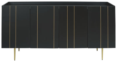 Brentburn - Black / Gold Finish - Accent Cabinet.