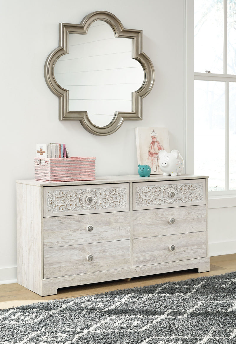 Paxberry - Whitewash - Six Drawer Dresser - Weatherworn