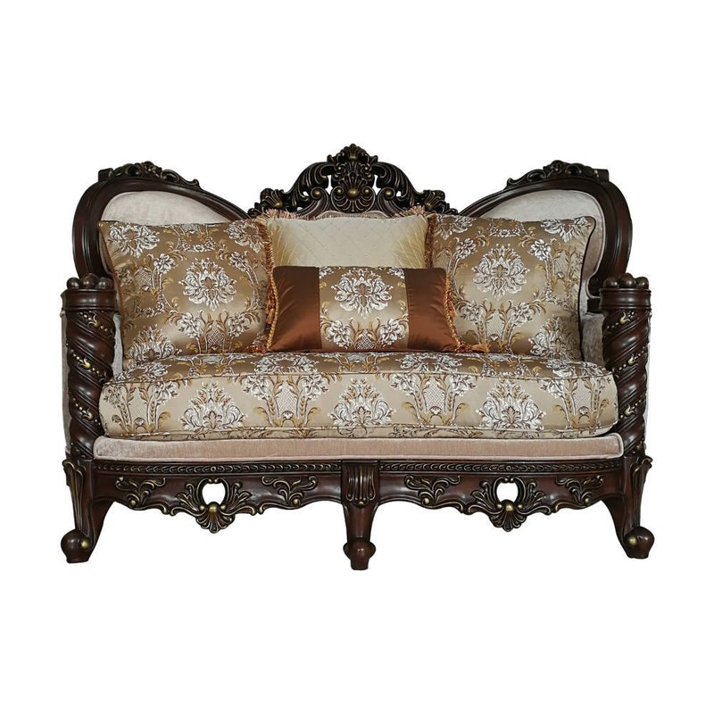 Devayne - Loveseat - Fabric & Dark Walnut - Grand Furniture GA