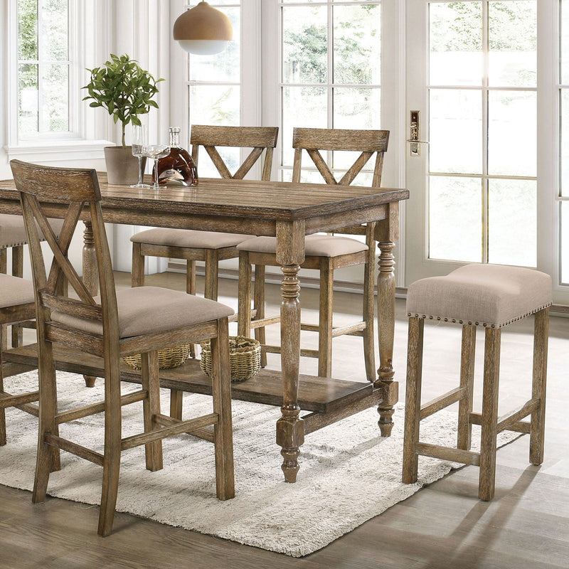Plankinton - Counter Height Stool (Set of 2) - Rustic Oak / Brown