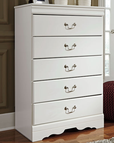 Anarasia - White - Five Drawer Chest - Grand Furniture GA