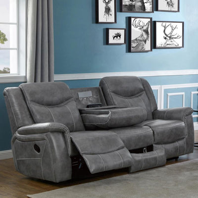 Conrad - Upholstered Motion Sofa - Cool Grey.