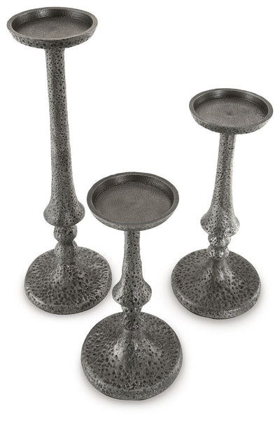 Eravell - Pewter Finish - Candle Holder Set (Set of 3).