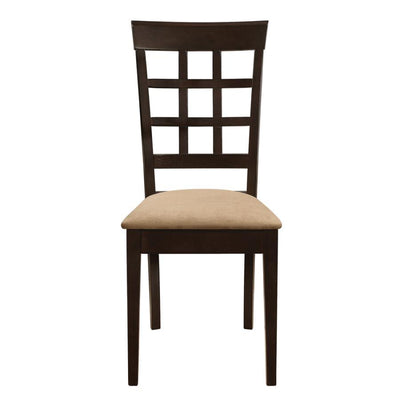 Gabriel - Lattice Back Side Chairs (Set of 2) - Cappuccino and Tan.