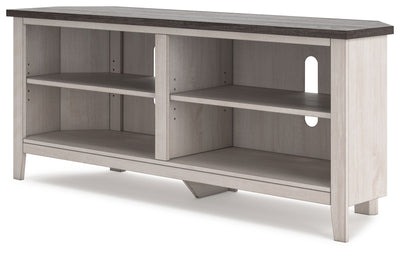 Dorrinson - Two-tone - Medium Corner TV Stand.