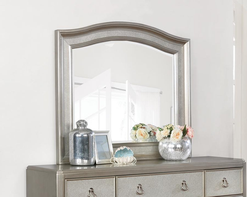 Bling Game - Arched Dresser Mirror - Metallic Platinum.