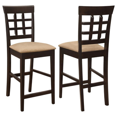 Gabriel - Upholstered Counter Height Stools (Set of 2) - Cappuccino And Beige - Wood - Stool Sets - Grand Furniture GA