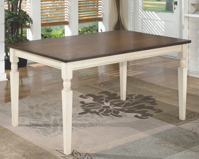 Whitesburg - Brown / Cottage White - Rectangular Dining Room Table.