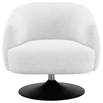 Dave - Upholstered Swivel Accent Chair - Beige and Matte Black.