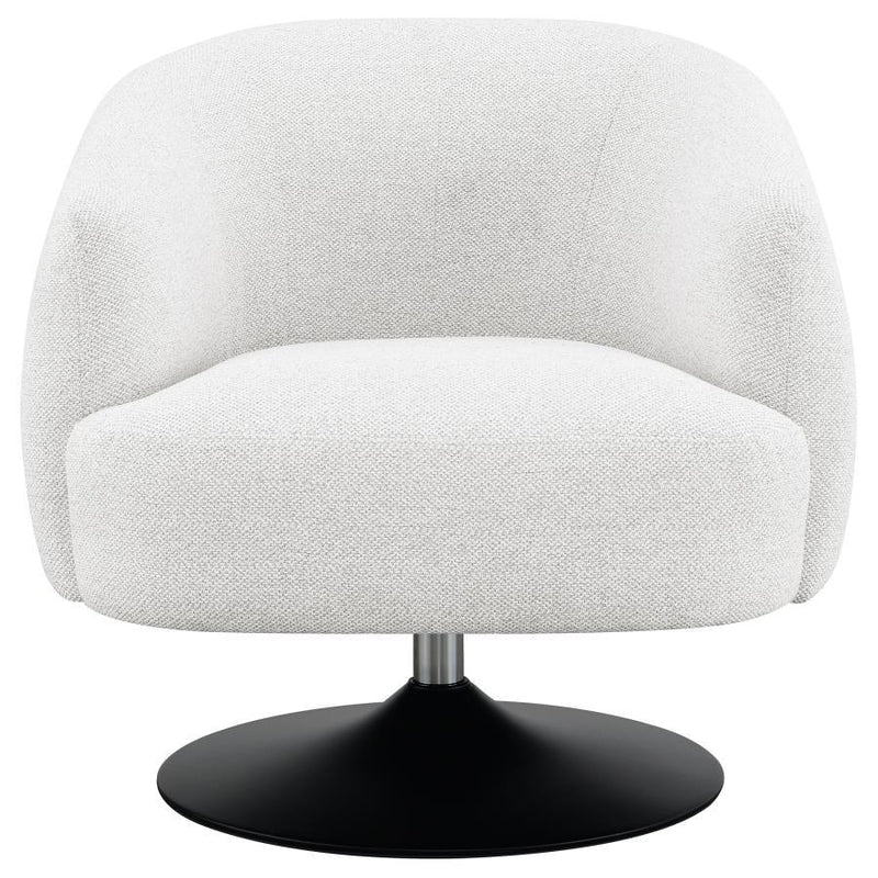 Dave - Upholstered Swivel Accent Chair - Beige and Matte Black.