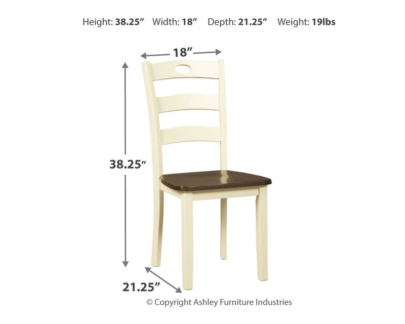 Woodanville - Cream / Brown - Dining Room Side Chair (Set of 2).