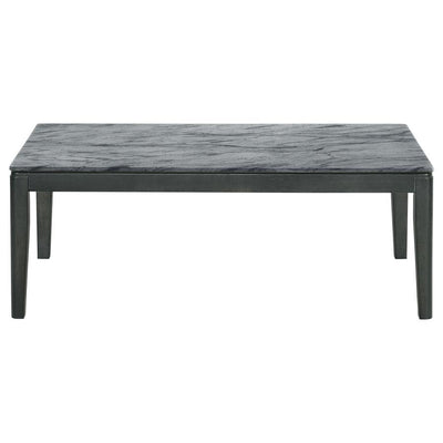 Mozzi - Rectangular Coffee Table Faux Marble - Gray And Black