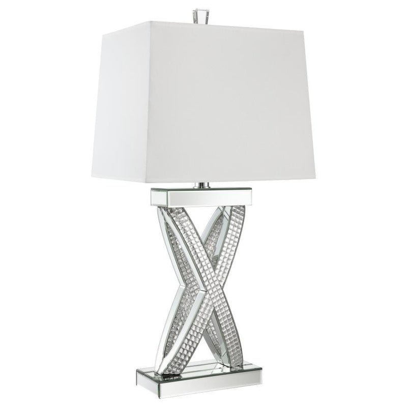 Dominick - Table Lamp With Rectange Shade - White and Mirror.