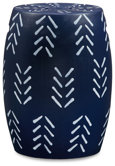 Genemore - Navy / White - Stool.