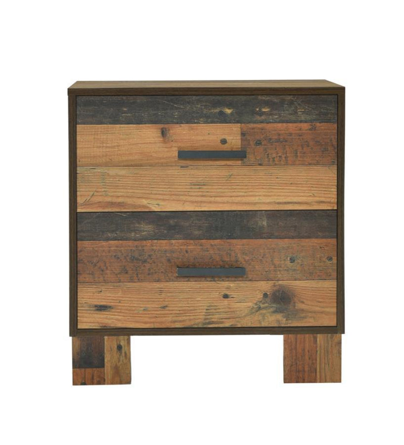 Sidney - 2-Drawer NightStand - Rustic Pine.