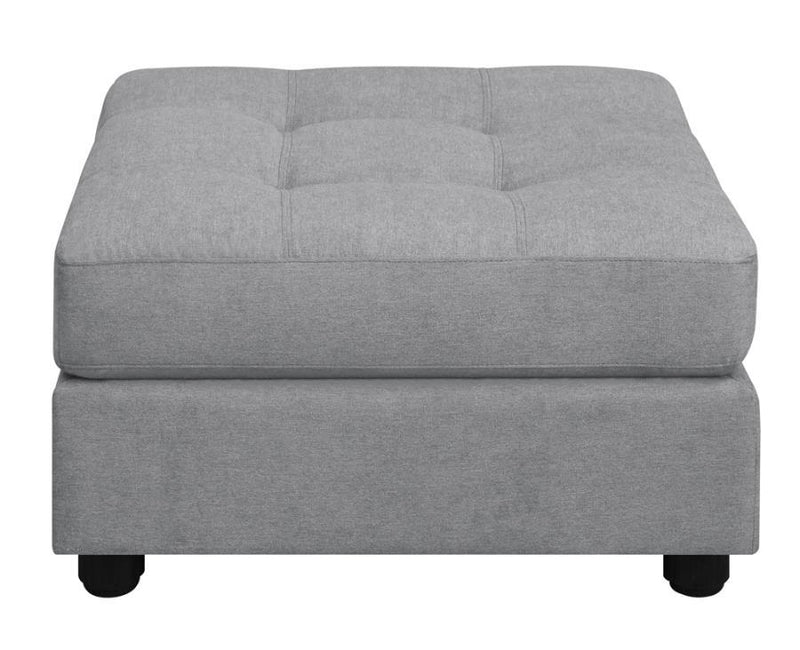 Claude - Tufted Cushion Back Ottoman - Dove.