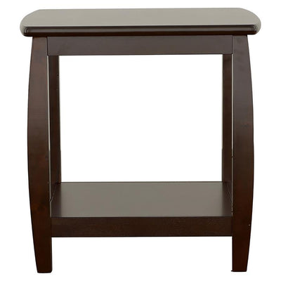 Dixon - Square End Table With Bottom Shelf - Espresso.