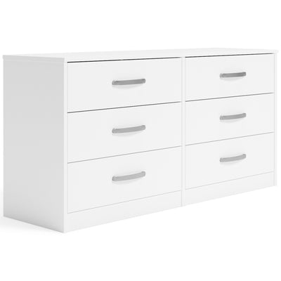 Flannia - White - Six Drawer Dresser - 29'' Height.