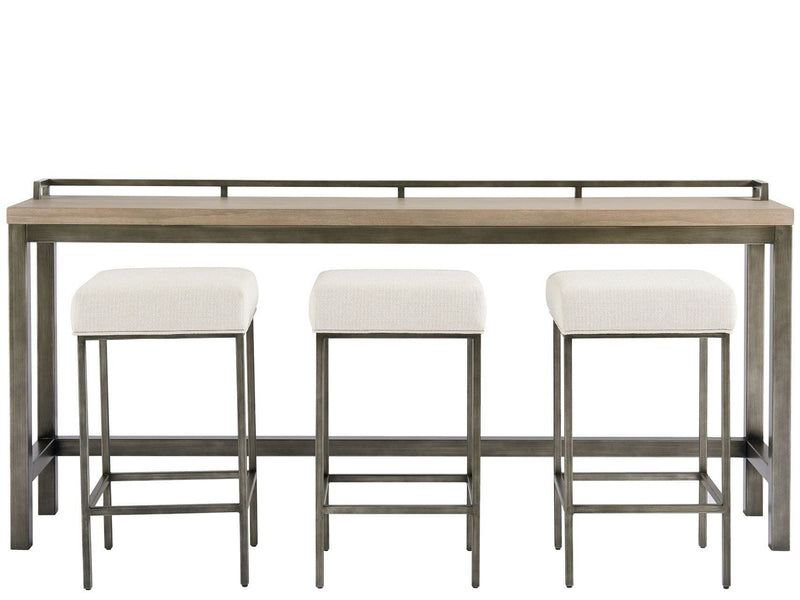 Curated - Mitchell Console Table with 3 Stools - Dark Brown.