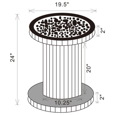 Dorielle - Crystal Inlay Round Top Accent Table - Mirror.