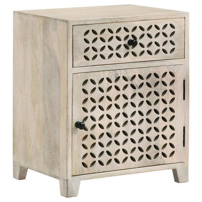 August - 1-Door Accent Cabinet - White Washed.