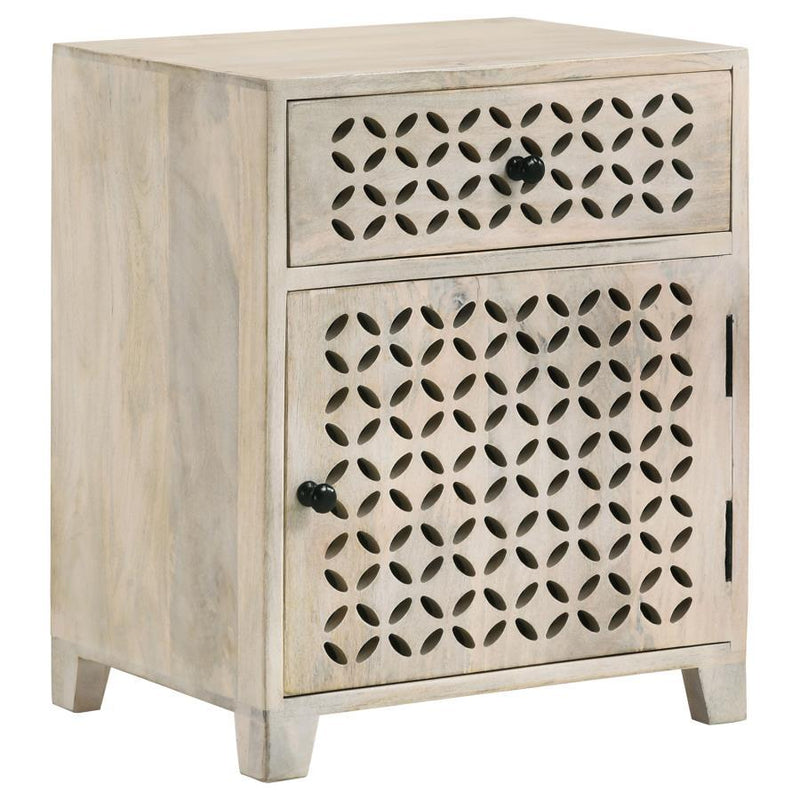 August - 1-Door Accent Cabinet - White Washed.