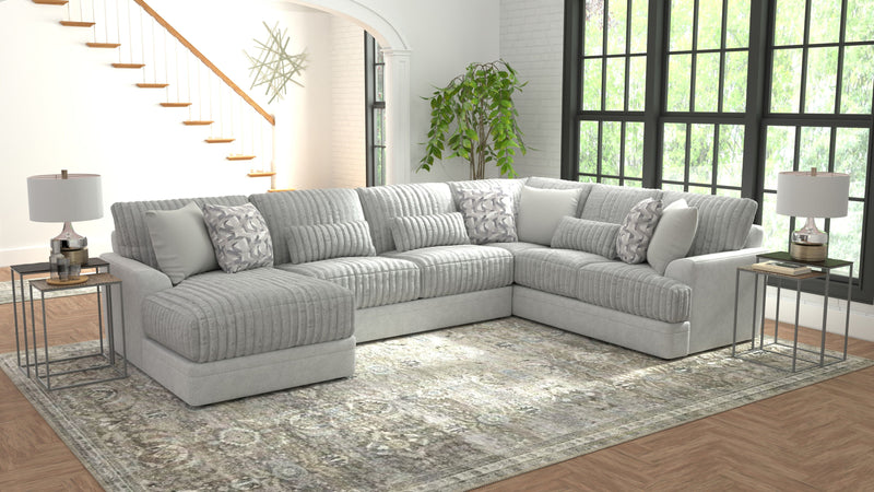 Titan - 3 Piece Sectional With Comfort Coil Seating And 9 Included Accent Pillows (Left Side Facing Chaise) - Moonstruck