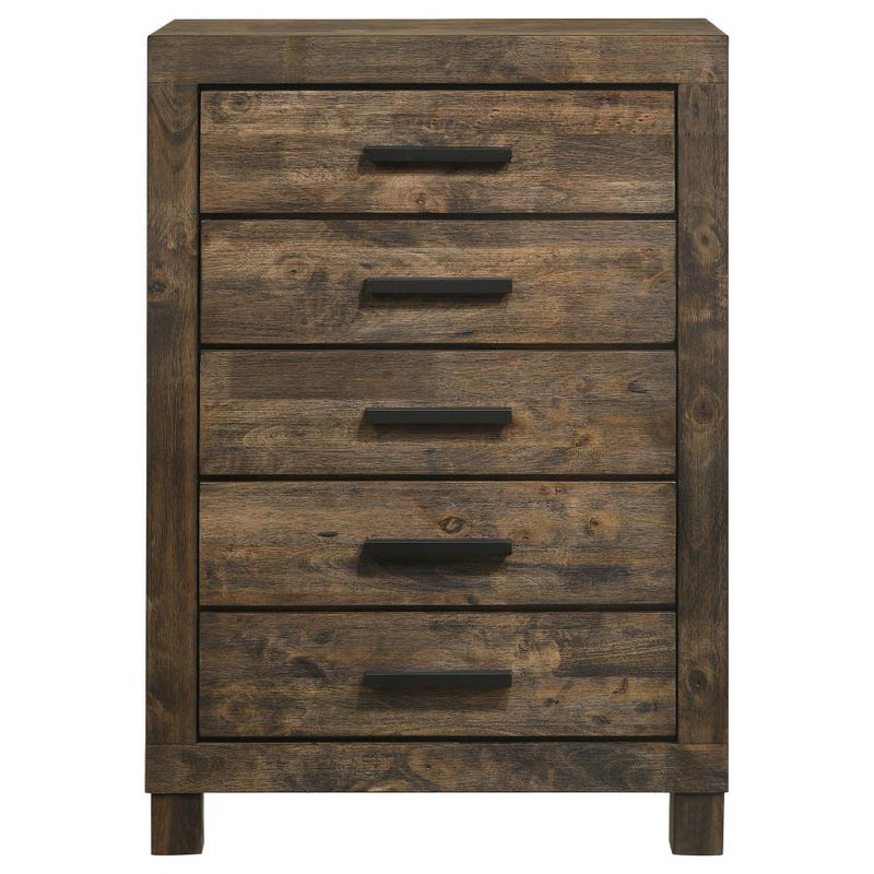 Woodmont - 5-Drawer Chest - Rustic Golden Brown - Grand Furniture GA