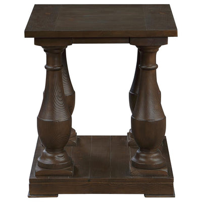 Walden - Rectangular End Table With Turned Legs and Floor Shelf - Coffee.