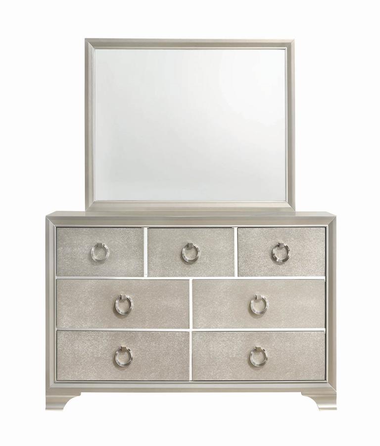 Salford - Rectangular Dresser Mirror - Metallic Sterling.