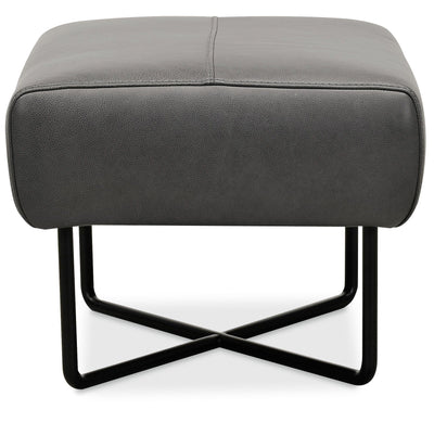 Efron - Ottoman With Black Metal Base.