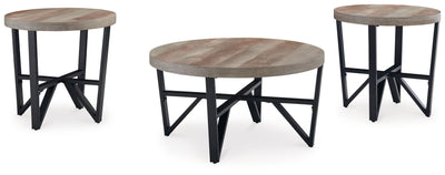 Deanlee - Grayish Brown / Black - Occasional Table Set (Set of 3).