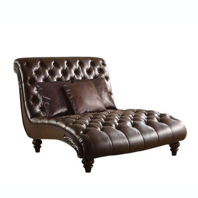 Anondale - Chaise - 2-Tone Brown PU - Grand Furniture GA