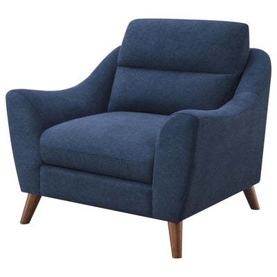 Gano - Sloped Arm Upholstered Chair - Navy Blue.