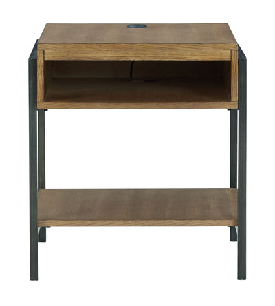 Fridley - Brown / Black - Rectangular End Table.