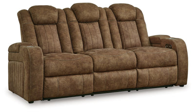 Wolfridge - Brindle - Power Reclining Sofa With Adj Headrest.