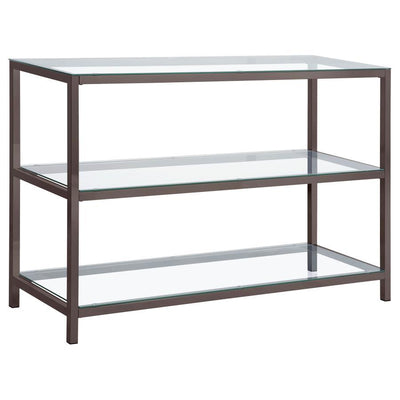 Trini - Sofa Table With Glass Shelf - Black Nickel.