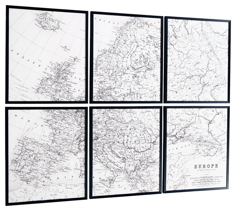 Avanworth - Black / White - Wall Art Set (Set of 6).