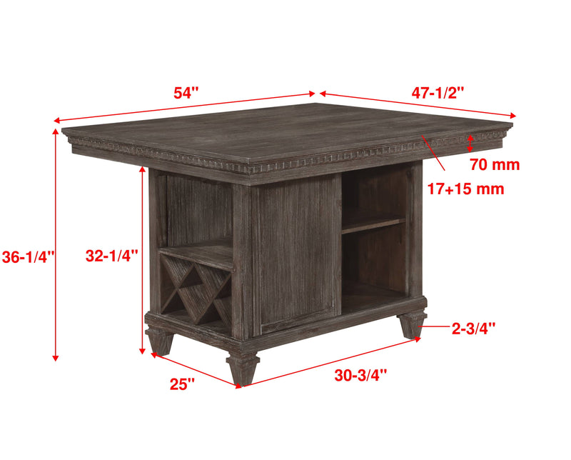 Regent - Counter Height Table - Charcoal Black.