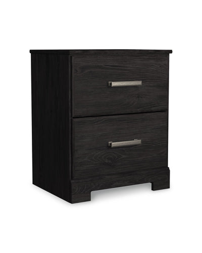 Belachime - Black - Two Drawer Night Stand.