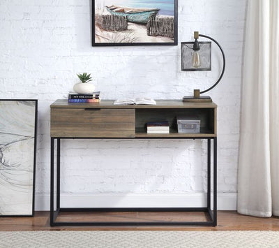 Galeno - Writing Desk - Rustic Oak & Black Finish - Grand Furniture GA