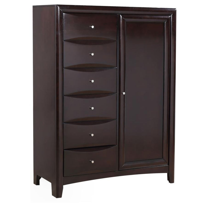 Phoenix - 6-Drawer Door Chest - Deep Cappuccino